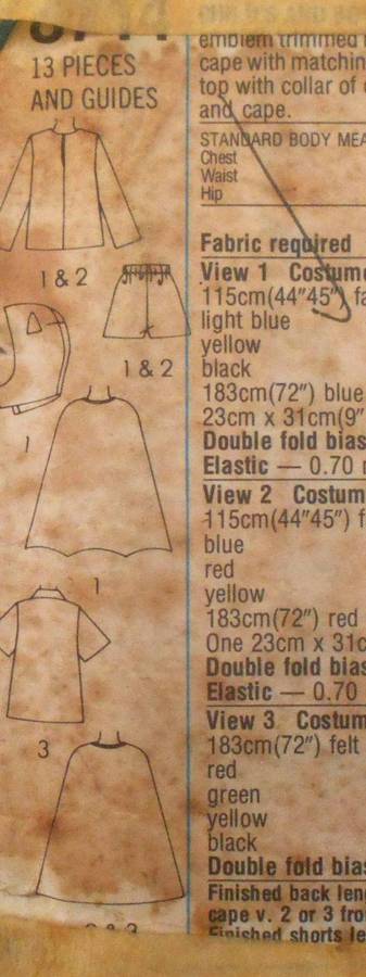 SIMPLICITY 8714 BOYS & KIDS COSTUMES SIZE  7 & 8 YEARS COMPLETE-VINTAGE WORN COVER
