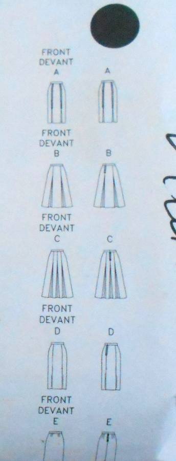 BUTTERICK 4392 SET OF SEMI FITTED SKIRTS SIZE 12-14-16 COMPLETE-CUT TO 16