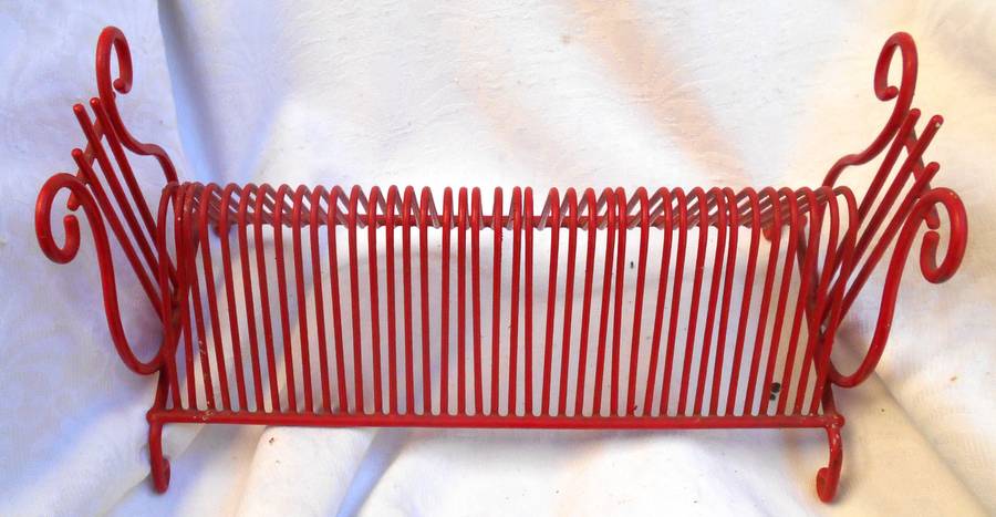 THREE VINTAGE ART DECO STYLE VINYL RECORD STAND- 2 RED & 1 BLACK