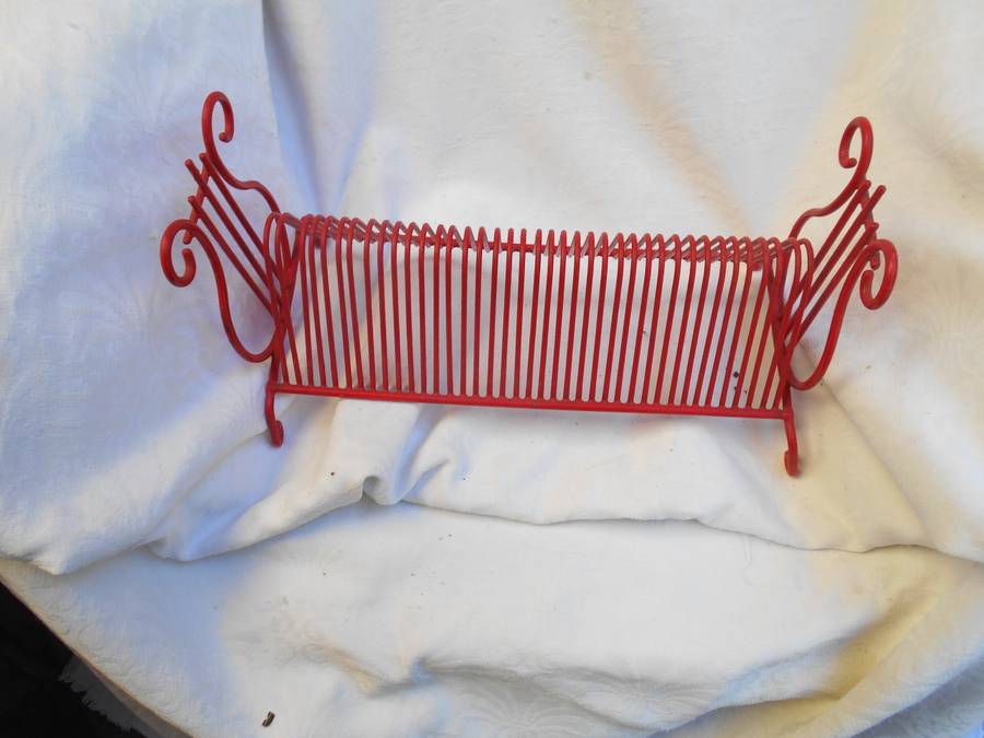 THREE VINTAGE ART DECO STYLE VINYL RECORD STAND- 2 RED & 1 BLACK