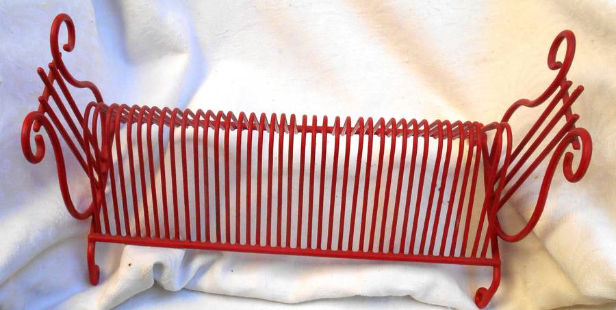 THREE VINTAGE ART DECO STYLE VINYL RECORD STAND- 2 RED & 1 BLACK