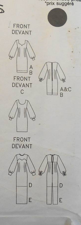 BUTTERICK 6402 STUNNING DRESS WITH SHEER YOKE & SLEEVES SIZE 14-16-18 COMPLETE-CUT TO 18