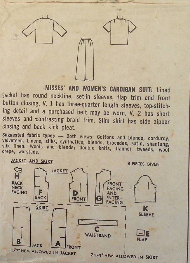SIMPLICITY 4554 WOMAN'S CARDIGAN SUIT SIZE 18 BUST 38 COMPLETE