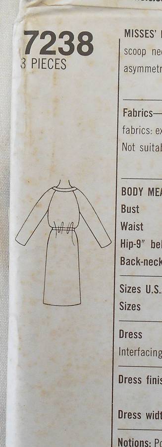SIMPLICITY 7238 EASY TO SEW DRESS FOR KNITS SIZE 12-14-16 COMPLETE-CUT TO 16