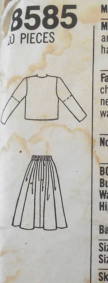 SIMPLICITY 8585 SKIRT & TOP SIZE 18-18 COMPLETE-CUT TO 12/14