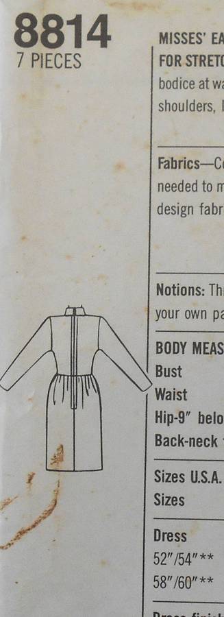 SIMPLICITY 8814 EASY TO SEW DRESS SIZE 10-18 COMPLETE-PART CUT TO 16