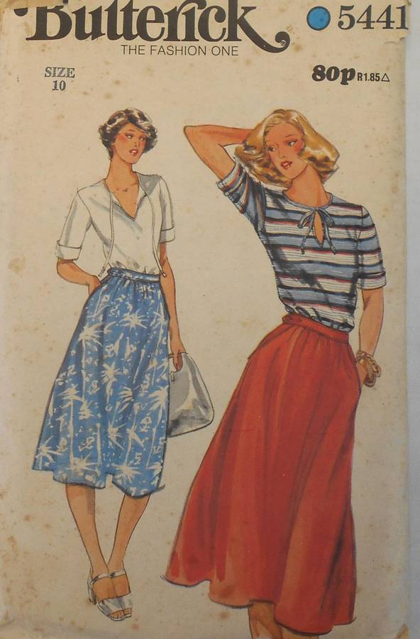 BUTTERICK 5441 TOP & SKIRT SIZE 10 COMPLETE