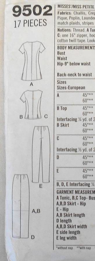 SIMPLICITY 9502 TWO PIECE DRESS-TOP-SKIRT SIZE 8-14 CUT TO 14-NO PANTS PATTERN
