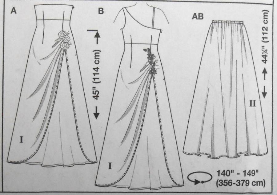 BURDA 8321 STUNNING EVENING DRESS WITH VARIATIONS SIZE 6 - 18 COMPLETE-CUT TO 18