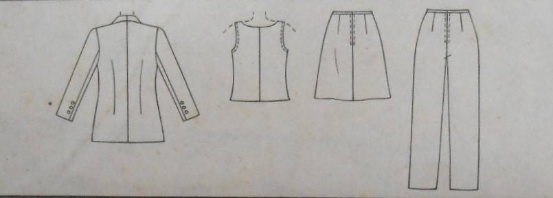 McCALLS 9572 LINED JACKET-LINED SKIRT-TOP-PANTS SIZE 4 COMPLETE-UNCUT-F/FOLDED