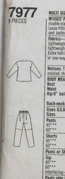 SIMPLICITY 7977 PANTS-SHORTS-TOP SIZE 6-18 COMPLETE-UNCUT-F/FOLDED