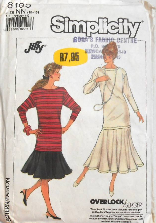 SIMPLICITY 8165 PULL ON SKIRT & PULLOVER TUNIC SIZE 10-16 COMPLETE CUT TO 16