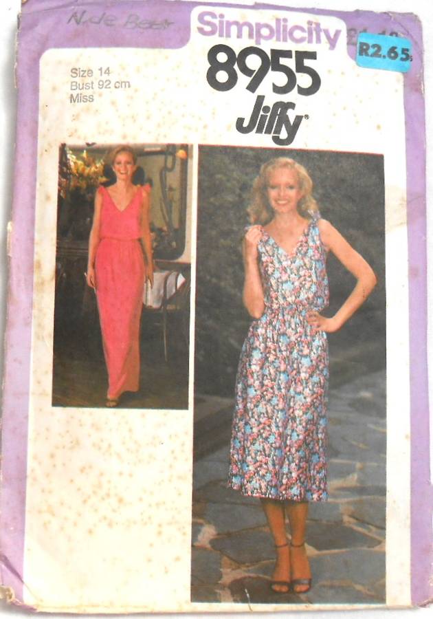 SIMPLICITY 8955 PULLOVER DRESS SIZE 14 BUST 92 CM COMPLETE
