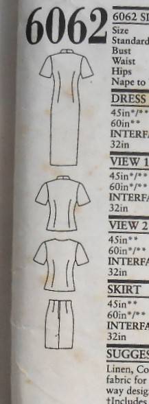 NEW LOOK PATTERNS 6062 FRONT BUTTON FITTED DRESS-TOP-SKIRT SIZES 6-16 COMPLETE-CUT TO 16