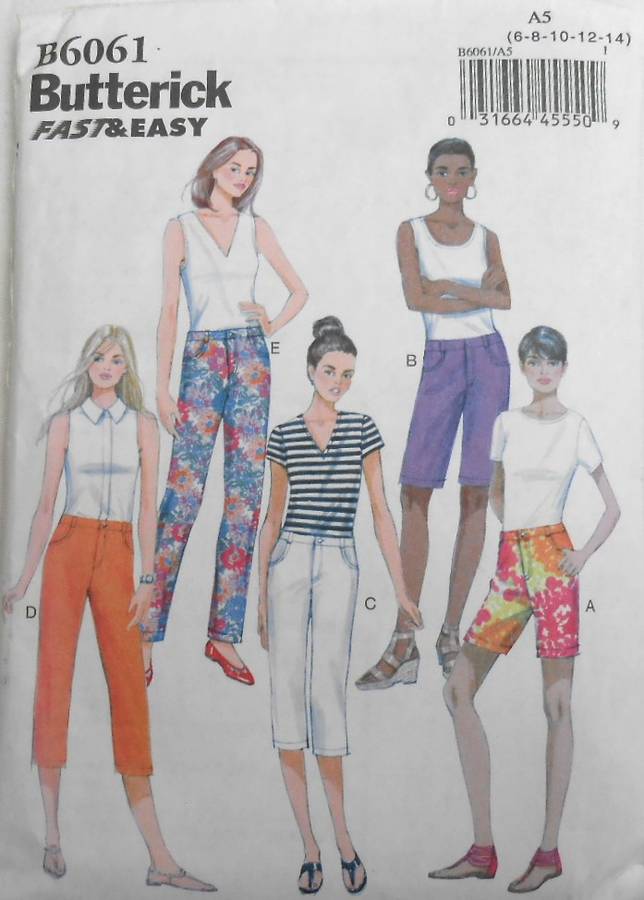 BUTTERICK B6061 SHORTS & PANTS SIZE 6-8-10-12-14 COMPLETE CUT TO 14