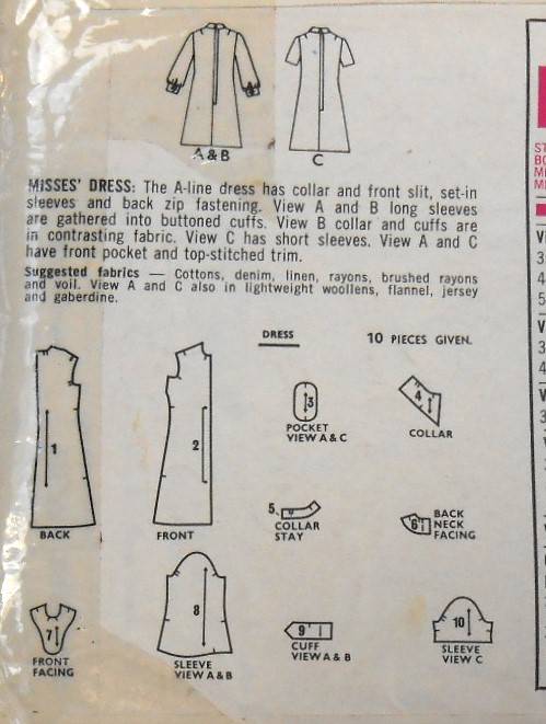 VINTAGE STYLE 2582 A-LINE DRESS SIZE 12 BUST 34 COMPLETE