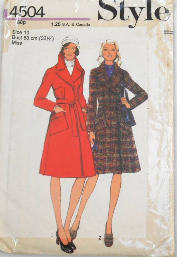 VINTAGE STYLE 4504 LINED COAT SIZE 10 BUST 32 1/2/83 CM COMPLETE