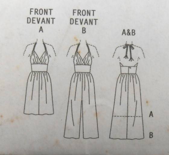 BUTTERICK B4977 LINED HALTER DRESS SIZE 6-8-10-12 CUT TO 12 - THE TIE (3) IS NOT SUPPLIED