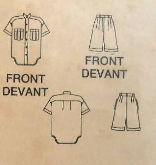 BUTTERICK 6177/711 SHIRT & SHORTS SIZE 6-8-10 COMPLETE PART CUT TO 10
