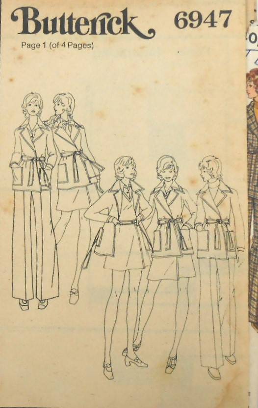 VINTAGE BUTTERICK 6947 JACKET-SKIRT-PANTS SIZE 14 BUST 36 COMPLETE