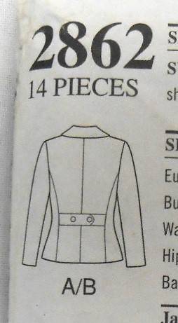 STYLE 2862 JACKET  WITH TIE BACK FEATURE SIZES-6-16 COMPLETE-CUT TO 12