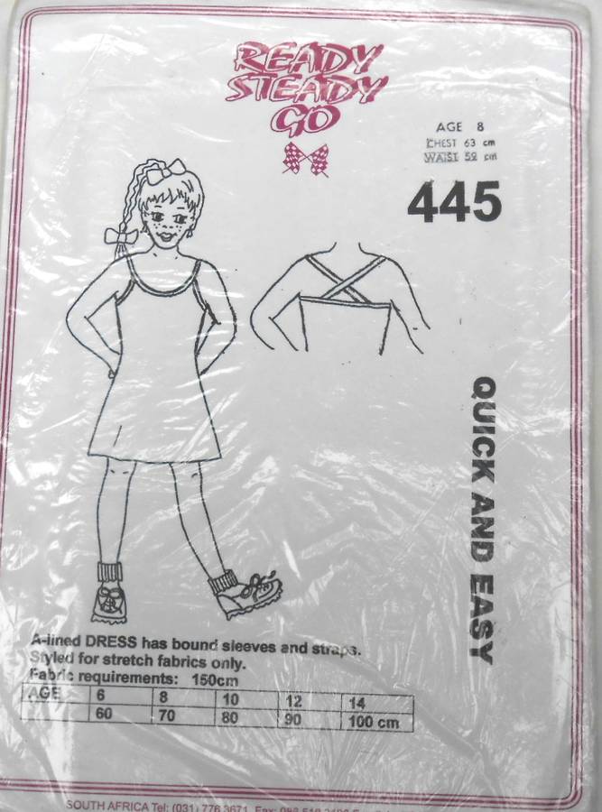 READY STEADY GO 445 GIRLS A-LINED DRESS SIZE 8 YEARS BUST 63 CM COMPLETE-UNCUT-F/F