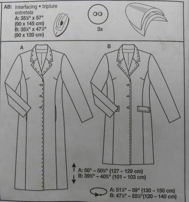 BURDA 8758 LADIES LONG COAT SIZE 8-18 COMPLETE CUT TO 18 - PATTERN TAPED