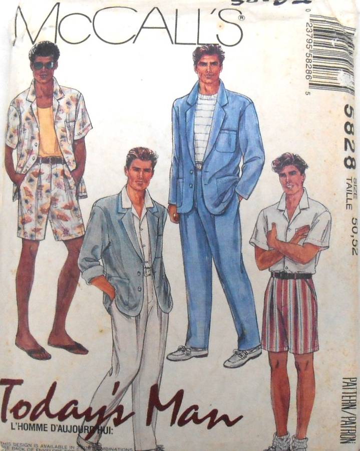 McCALLS  5828 MENS UNLINED JACKET-SHIRT-PANTS-SHORTS S1ZE 50-52 COMPLETE