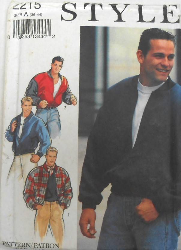 STYLE 2215 MENS CASUAL JACKETS SIZE 36-44 COMPLETE-UNCUT-F/FOLDED