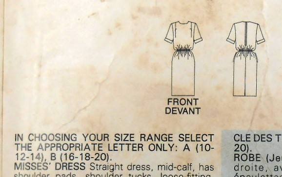 BUTTERICK 5488 DRESS SIZE 10-12-14 COMPLETE-CUT TO 12