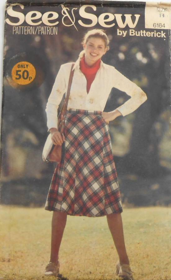 BUTTERICK 6164 SKIRT SIZE 14 COMPLETE