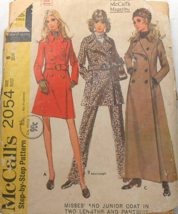 VINTAGE McCALLS 2025 COAT & PANTS SIZE 8 COMPLETE-ZIPLOC