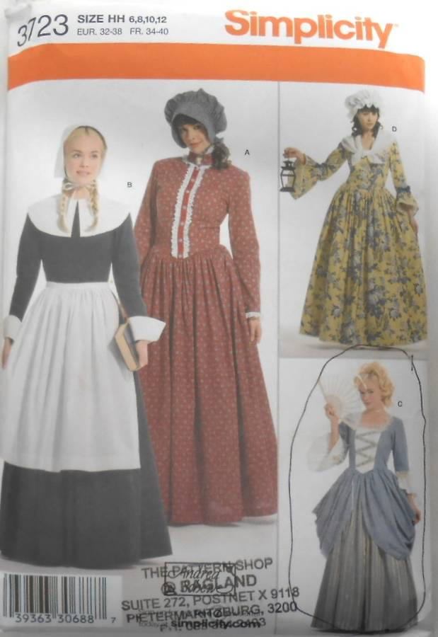 SIMPLICITY 3723 LADIES COSTUMES SIZE 8-8-10-12 COMPLETE-CUT TO 12