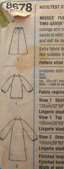 SIMPLICITY 8678 PULLOVER DRESS OR 2 PIECE DRESS & TIE BELT SIZE 8-10-12 COMPLETE