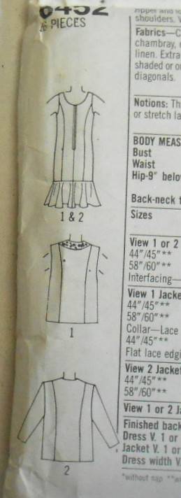 SIMPLICITY 8452 WOMENS DRESS & LOOSE-FITTING JACKET SIZE 22W-24W-26W COMPLETE-UNCUT-F/FOLDED