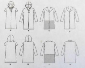 BUTTERICK B6394 LADIES COAT SIZE XS-S-M (4-14) COMPLETE-UNCUT-F/FOLDED