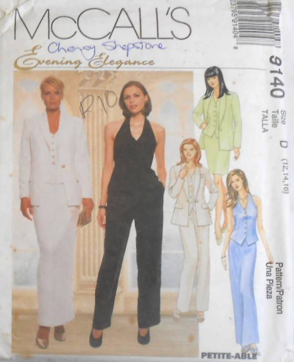 McCALLS 9140 LINED JACKET-LINED TOP-SKIRT-PANTS SIZE 12-14-16 COMPLETE-UNCUT-F/FOLDED