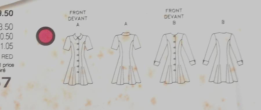 VOGUE 8157 FITTED & FLARED FRONT BUTTON DRESS SIZE 14-16-18 COMPLETE-UNCUT-F/FOLDED