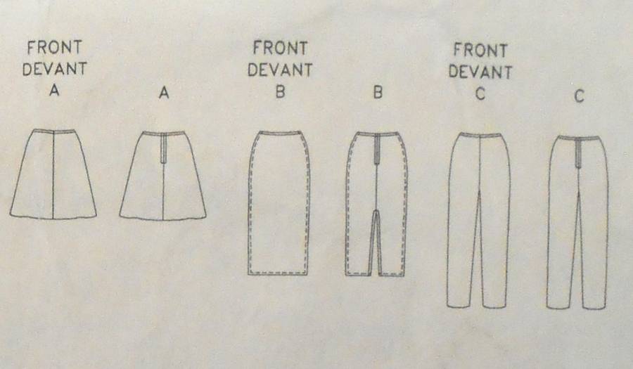 VOGUE 9465 PANTS & SKIRTS SIZE 12-14-16 COMPLETE-CUT TO 16