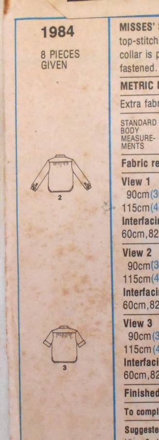 VINTAGE STYLE 1984 SET OF SHIRTS-SIZE 16 BUST 97 CM COMPLETE