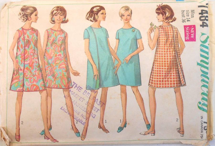 SIMPLICITY 7484 WRAPAROUND DRESS SIZE 14 BUST 36 COMPLETE