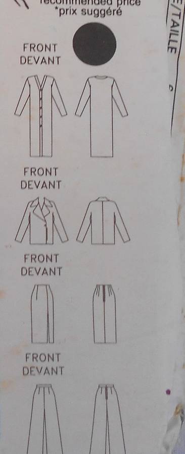 BUTTERICK 3080 DRESS-BLOUSE-SKIRT-PANTS SIZE 18-20-22 COMPLETE-UNCUT-F/FOLDED