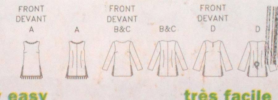 BUTTERICK 6831 SET OF TOPS SIZE XS-S-M (6-14) COMPLETE-CUT TO S/M (10-14)