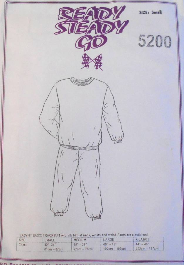 READY STEADY GO 5200 TRACKSUIT SIZE SMALL (32-34) COMPLETE