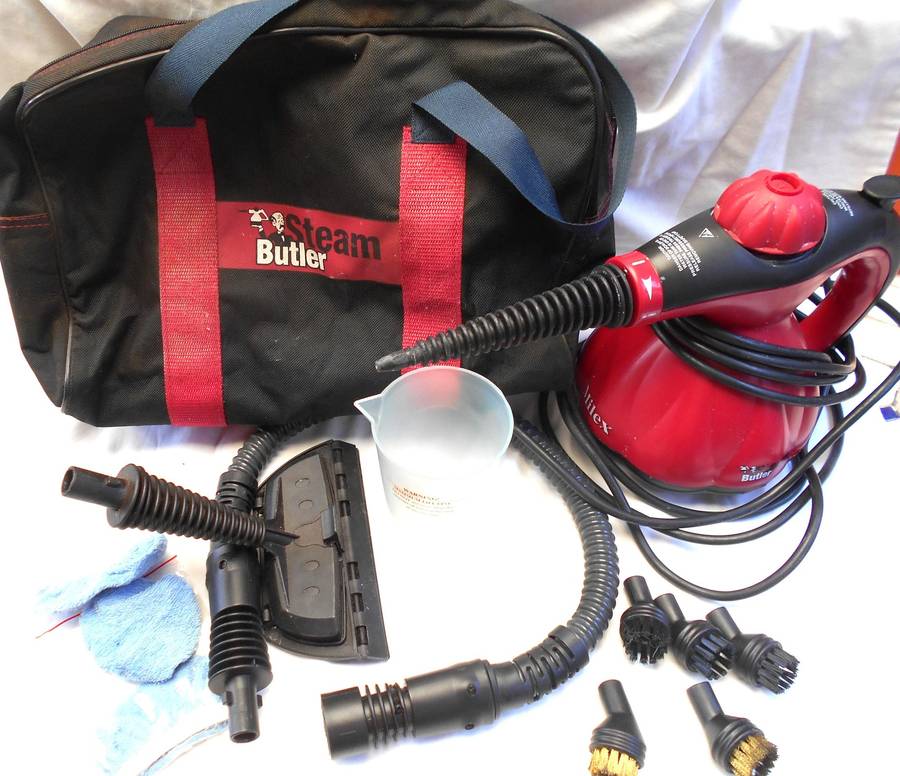 Milex Steam Butler a powerful pressurized handheld steam cleaner with accessories & original bag