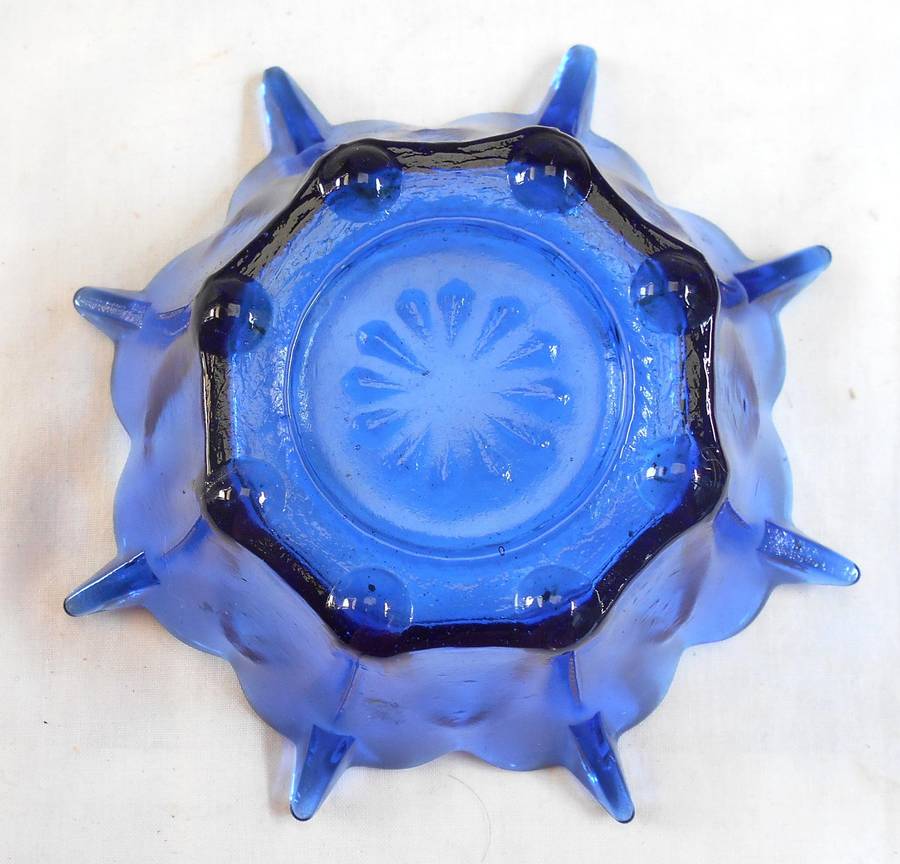 CARNIVAL GLASS COBALT BLUE COLOUR DESSERT BOWL