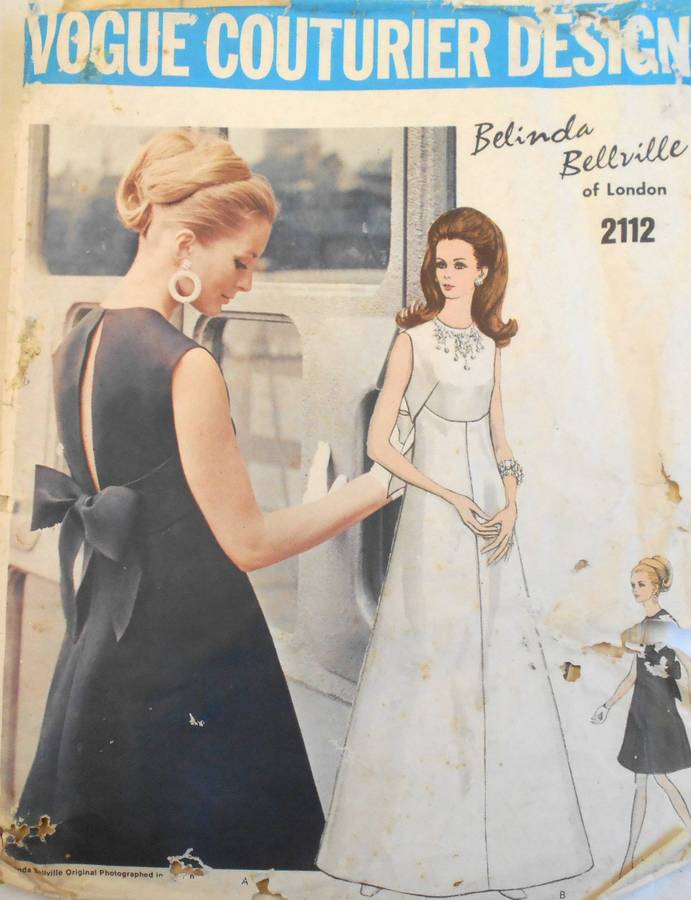 VOGUE COUTURIER DESIGN 2112 ONE PIECE EVENING DRESS SIZE 14 BUST 36 COMPLETE