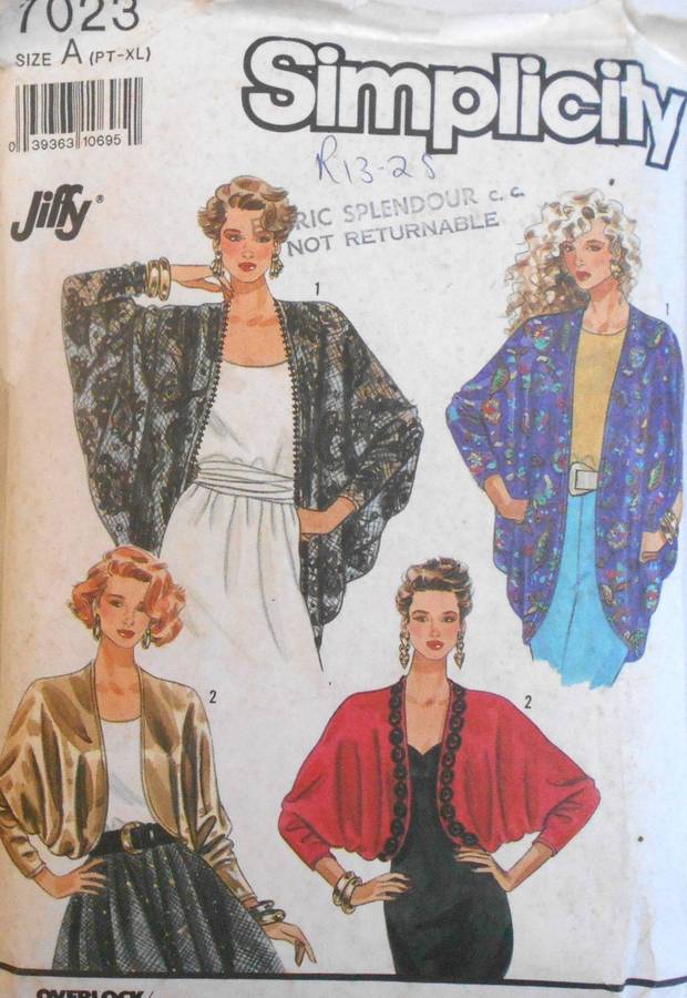 SIMPLICITY 7023 LOOSE FITTING JACKETS IN 2 LENGTHS SIZE PT-XL (6-24) COMPLETE CUT TO XL 22-24