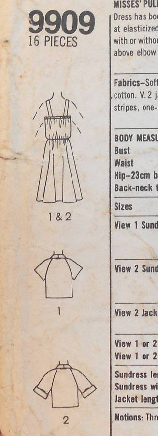 SIMPLICITY 9909 PULLOVER SUNDRESS WITH UNLINED BOLERO JACKET SIZE 14 COMPLETE ZIPLOC