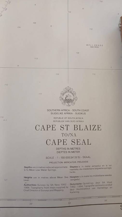 Nautical Chart, Cape St.Blaize to  Cape Seal